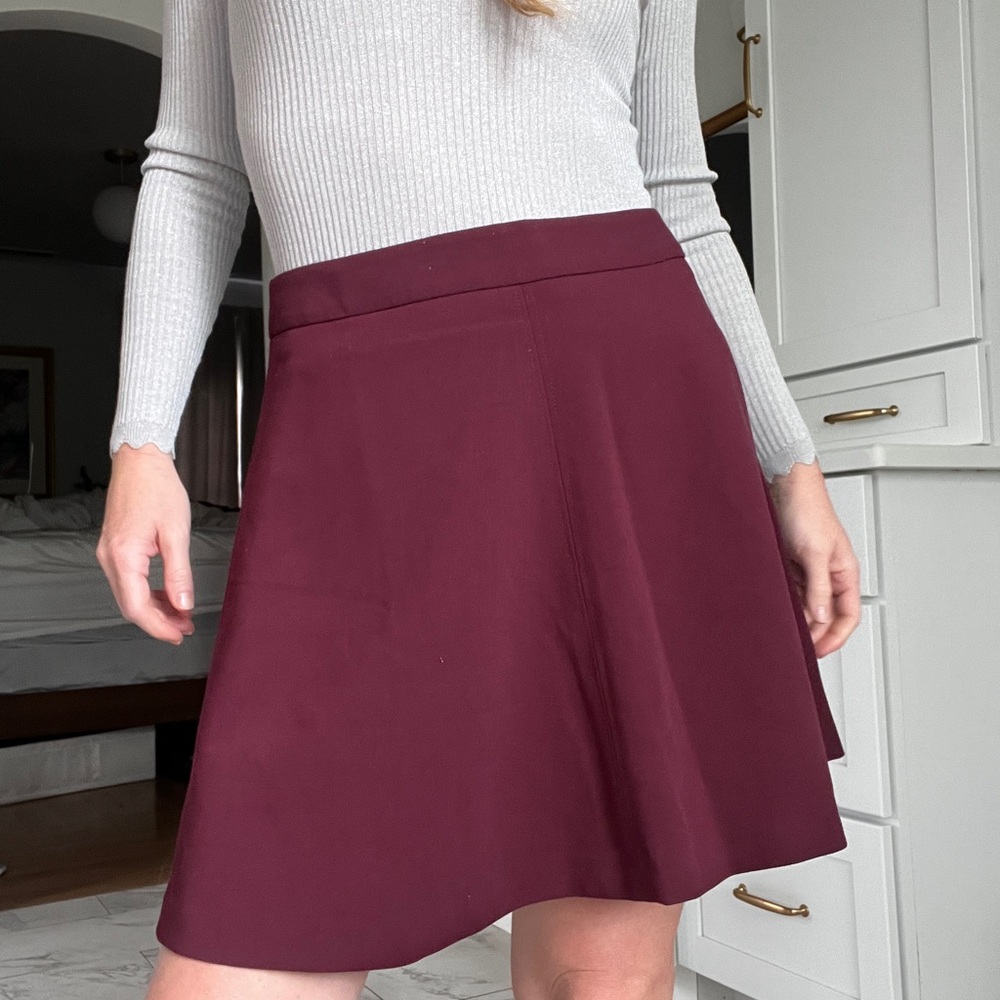 LOFT Rich burgundy, Plum A-Line Skirt
